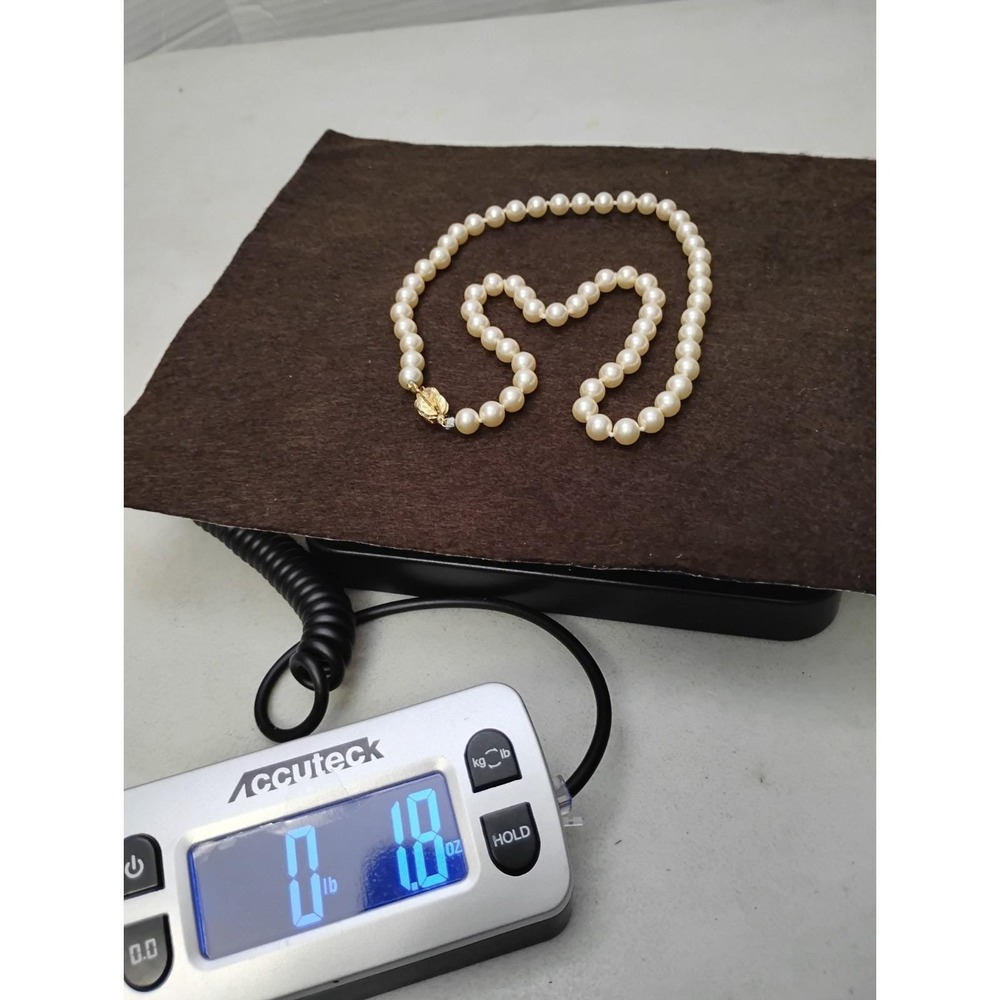 Napier Faux Pearl Necklace Gold Tone Hardware Vintage 23.5" HEAVY Imperfect